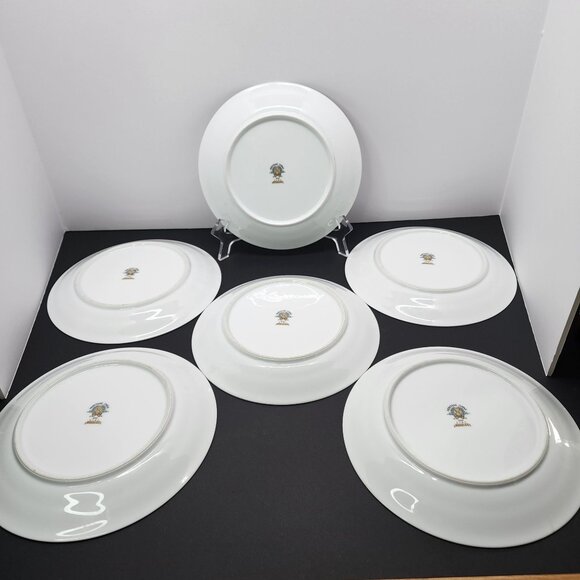 Noritake 5790 Rosales Set of 6 Salad Plates 8 3/4" Pink Rose Silver Trim Japan - Picture 4 of 9